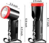 WASING Rechargeable Flashlight Ajustable LED Spotlight AC Charging 4 Watt Ultra Bright 3 Light Modes Emergency Searchlight Handheld Signal Light for Camping Outdoor Activities Workplace