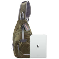 WASING Military Sport Pack Shoulder Sling Backpack Men Women Chest Gym Bag,Rover Sling Pack Chest Pack (L-green)